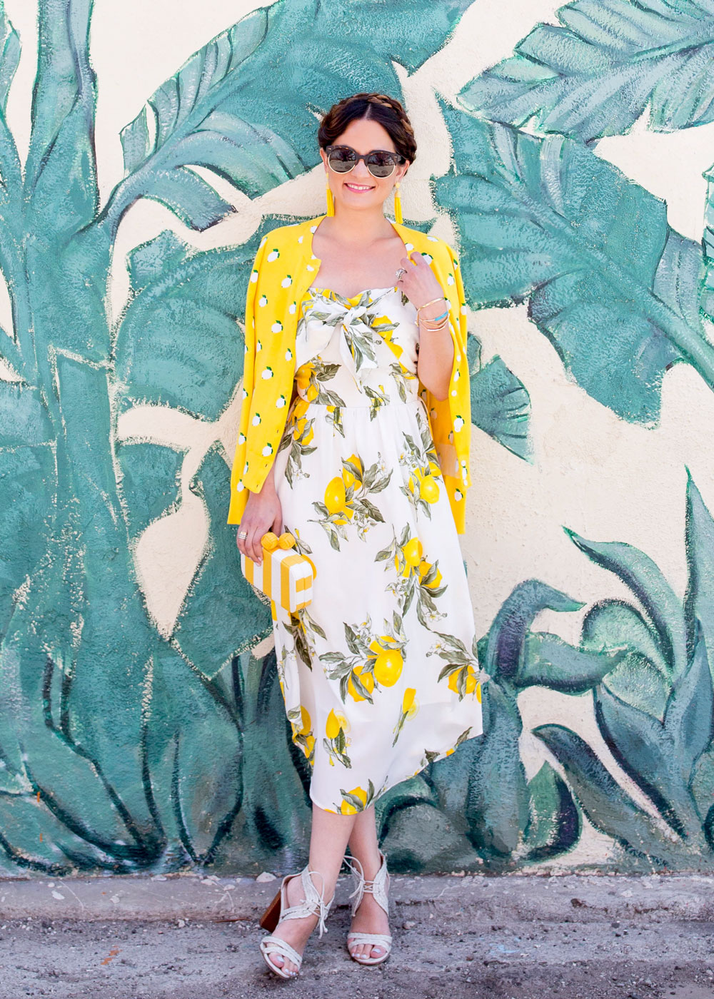 Tie Front Lemon Print Dress