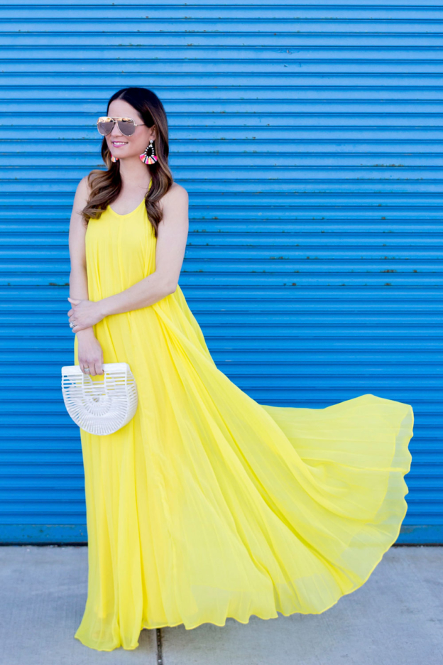Yellow Halter Maxi Dress