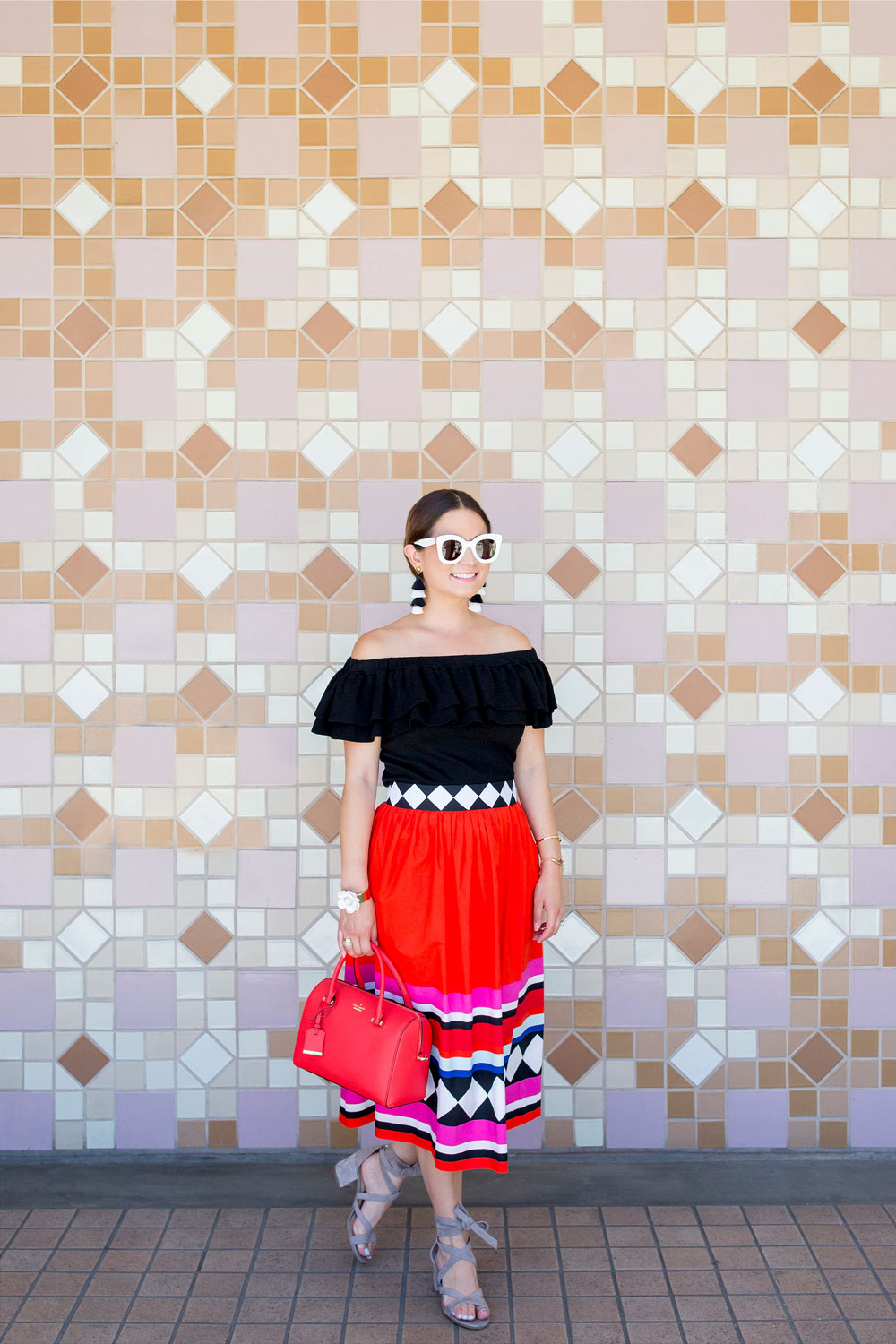 BaubleBar Black White Fringe Earrings