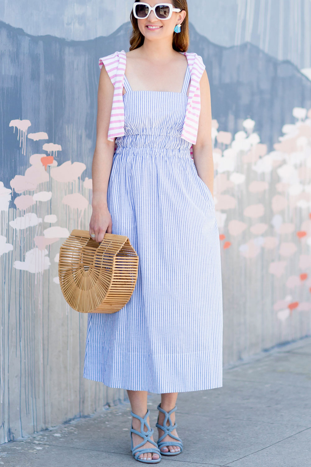 Club Monaco Blue Stripe Theah Dress