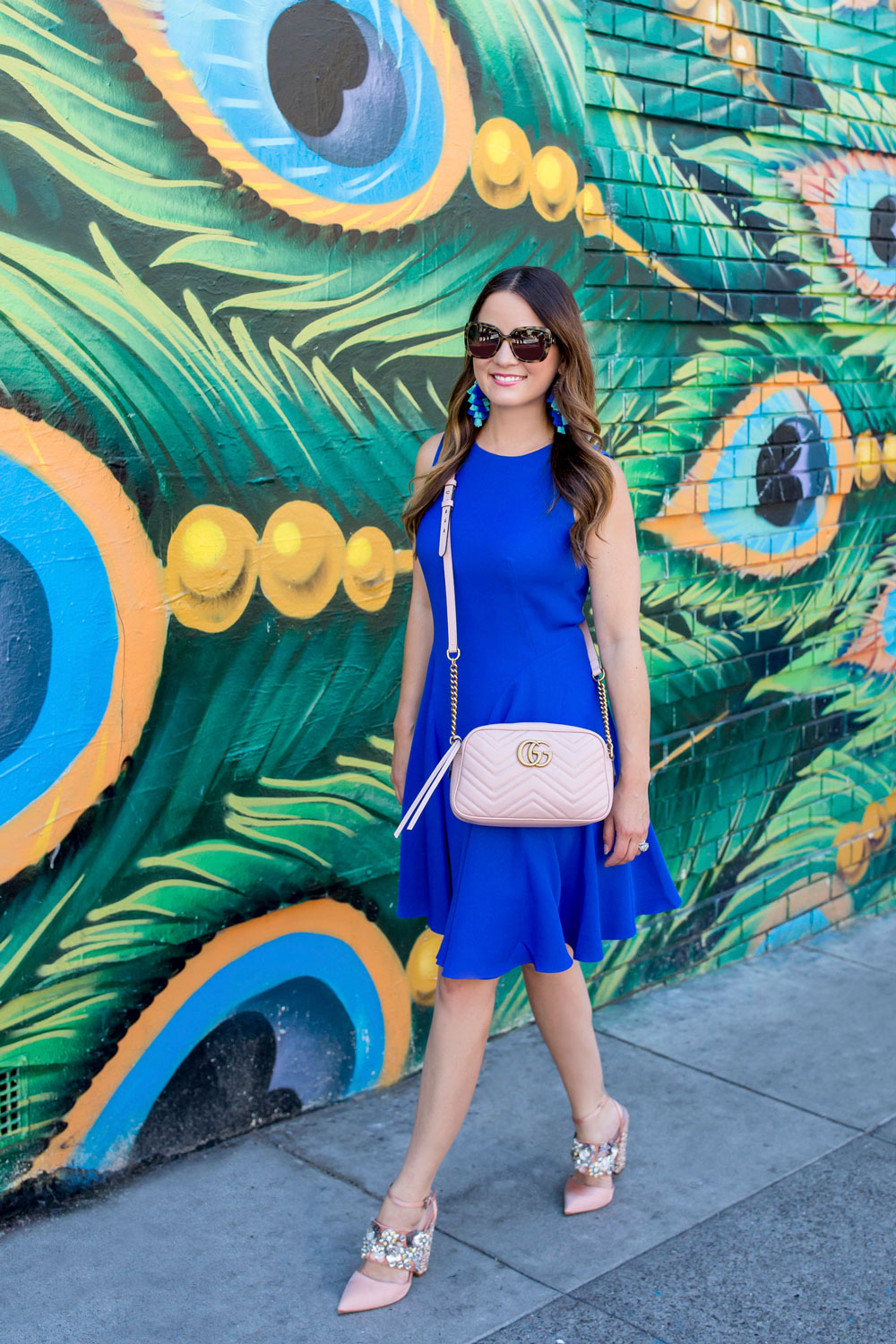 Cobalt Blue Fit Flare Dress