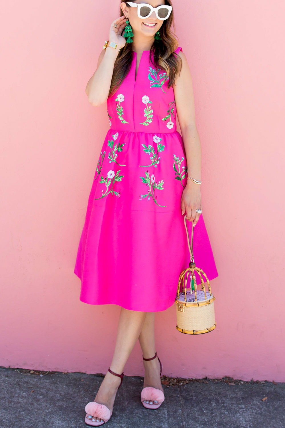 Kate Spade Pink Floral Sequin Dress