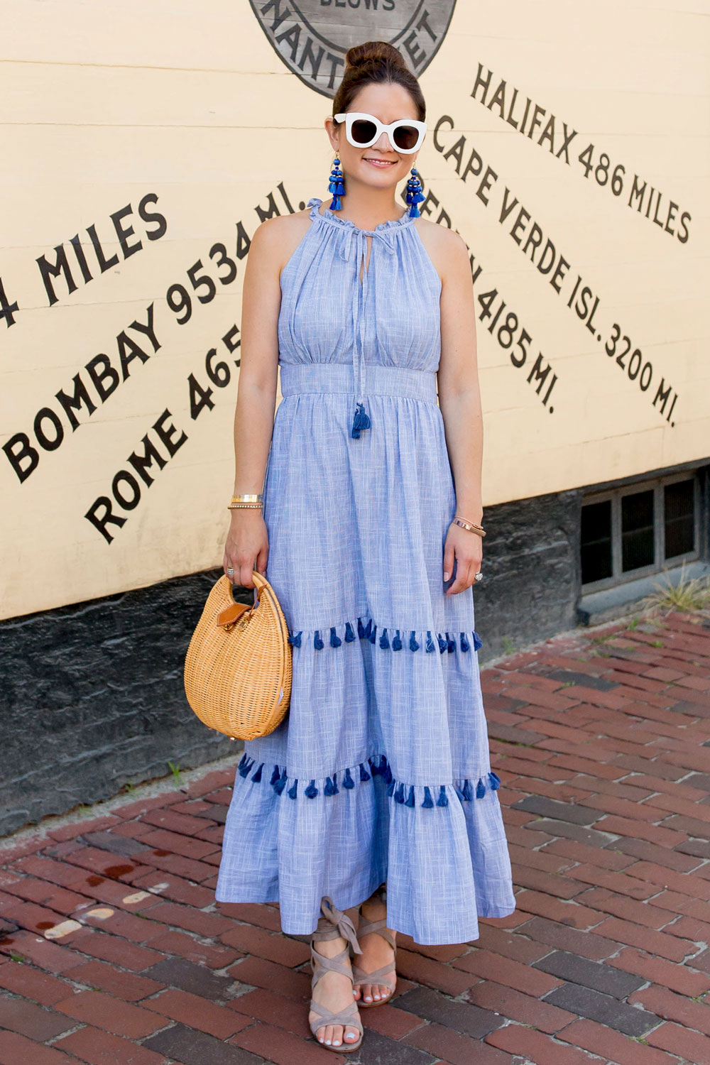 Maggy London Blue Tassel Dress