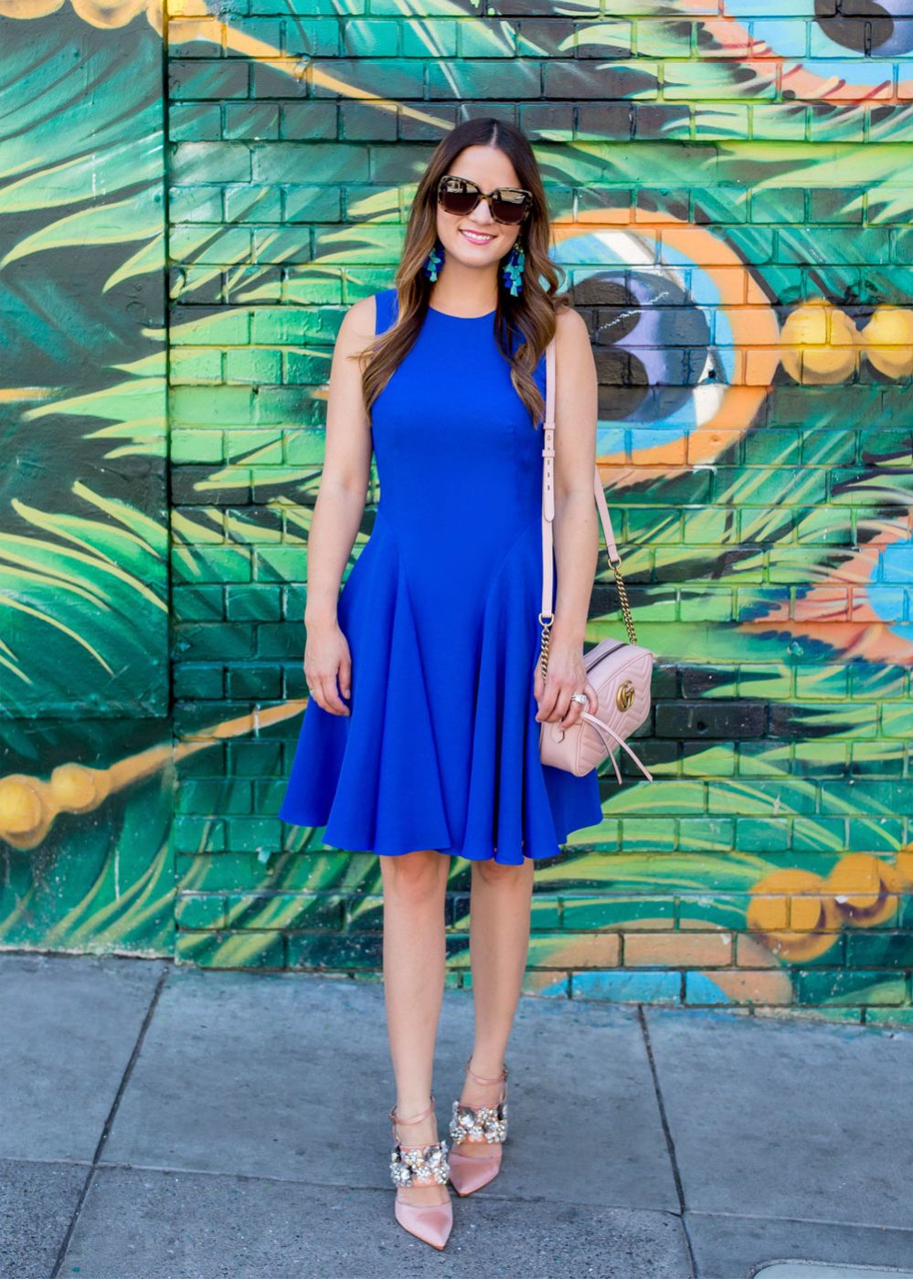 Nordstrom Cobalt Blue Fit Flare Dress