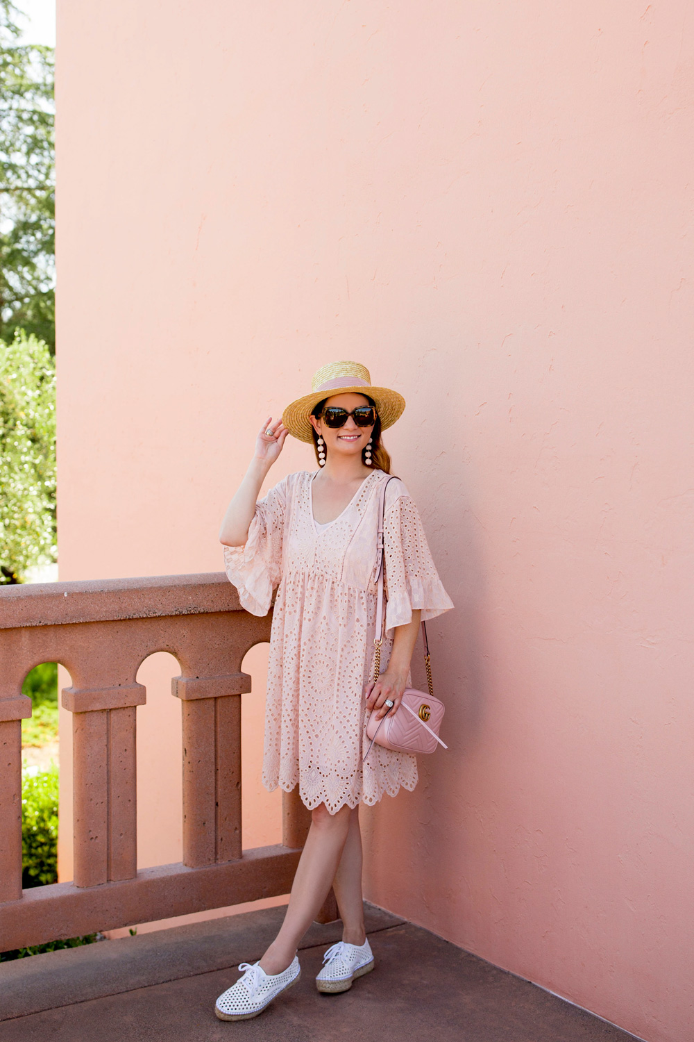 Pink Eyelet Swing Dress