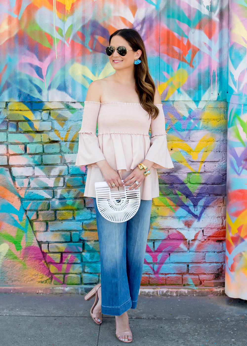 Pink Nordstrom Off Shoulder Top