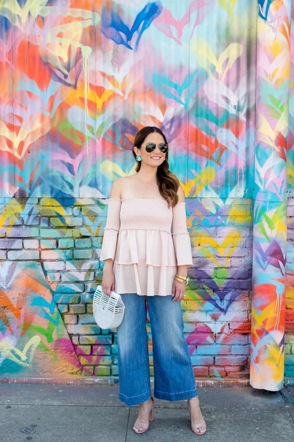 Pink Ruffle Off Shoulder Top