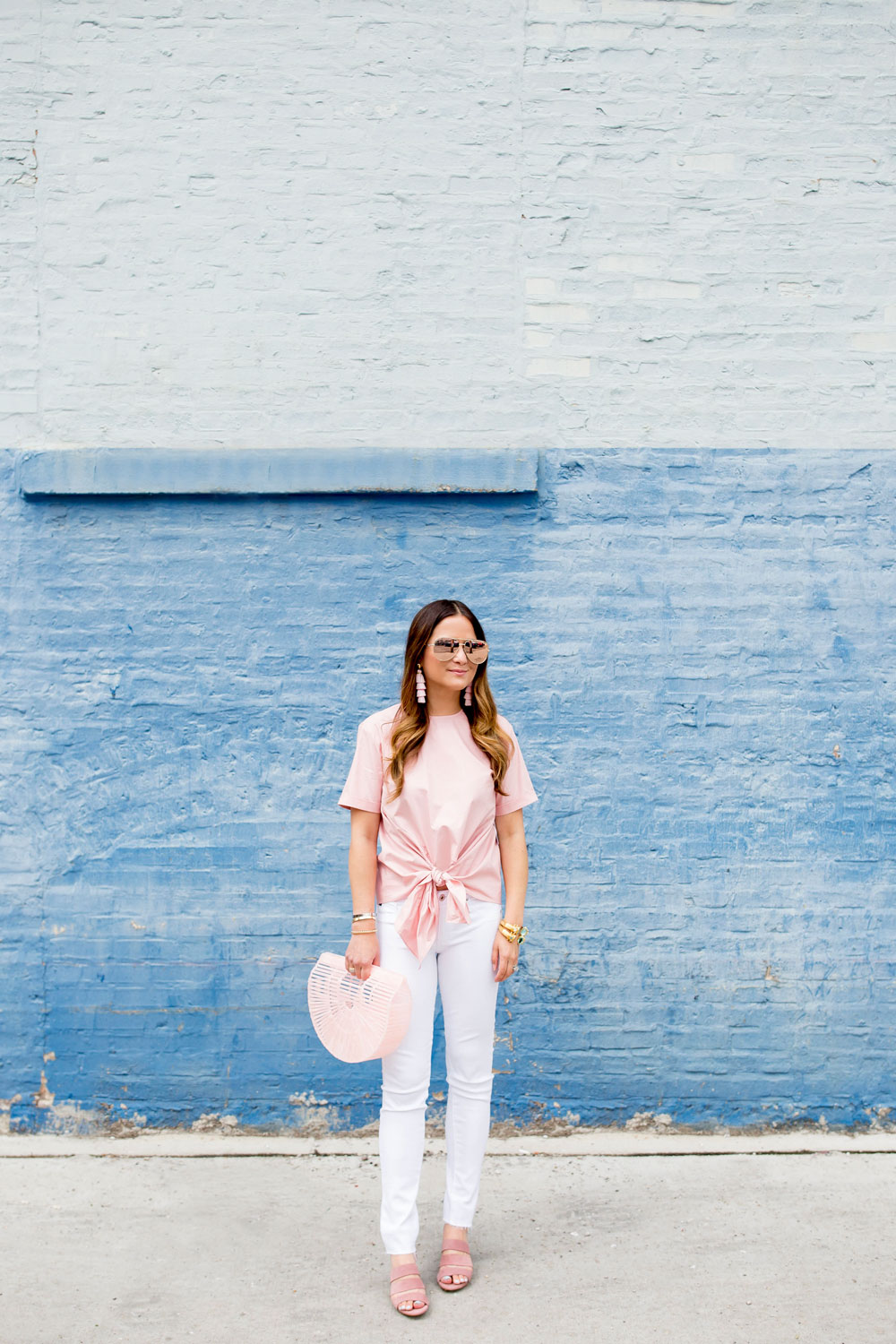 Pink Tie Front Blouse