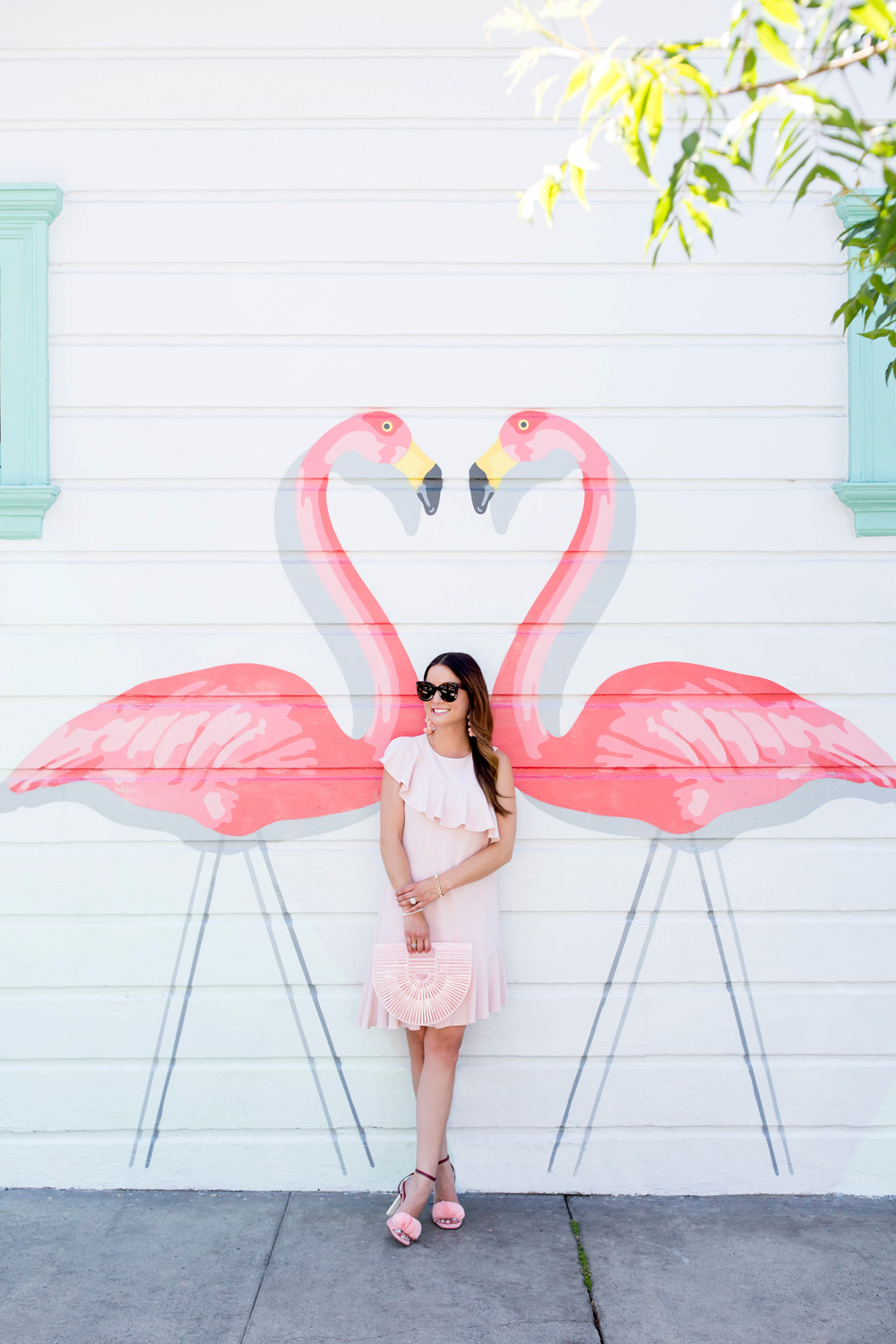 San Francisco Pink Flamingo Mural Wall