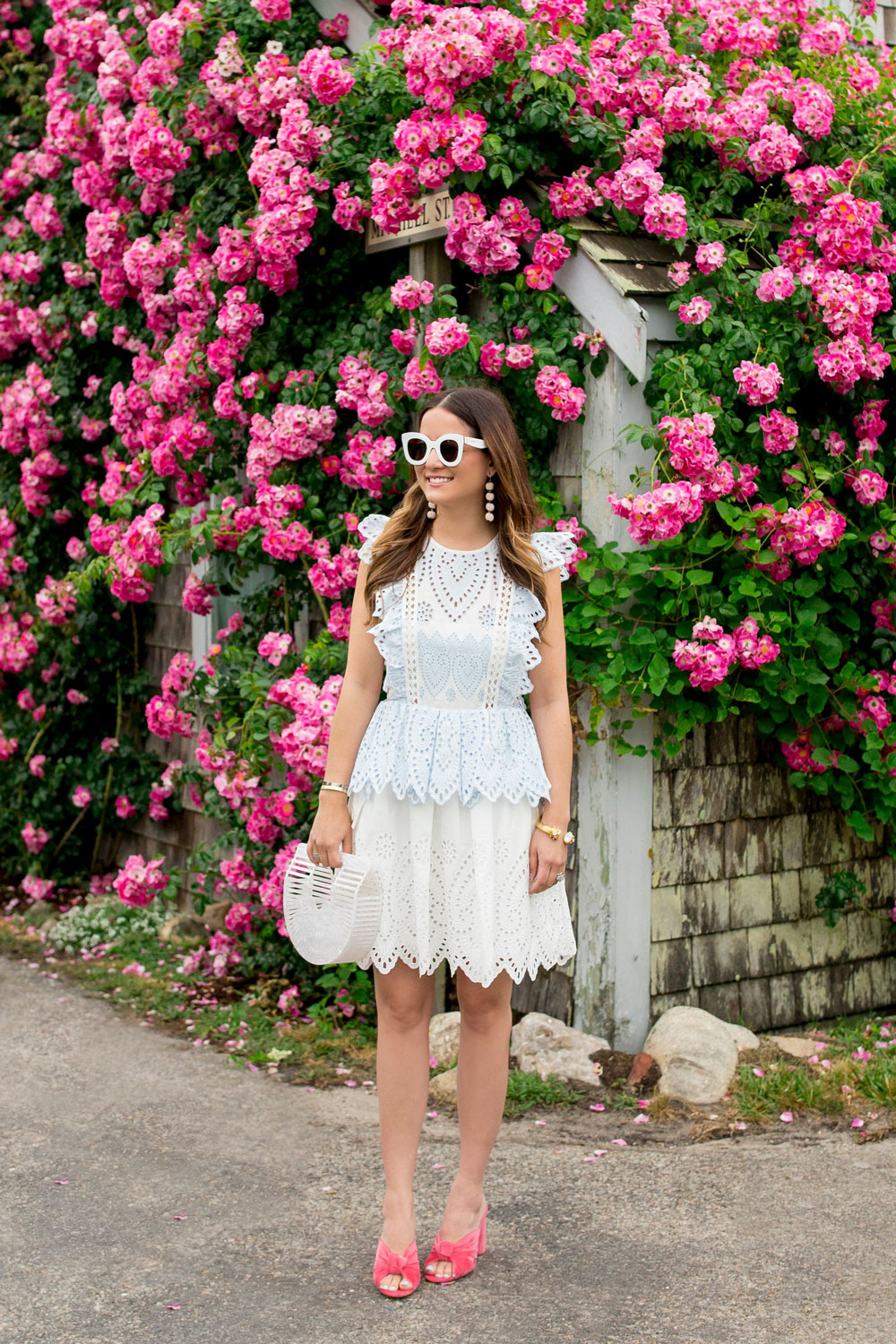 Self Portrait Embroidered Frill Mini Dress