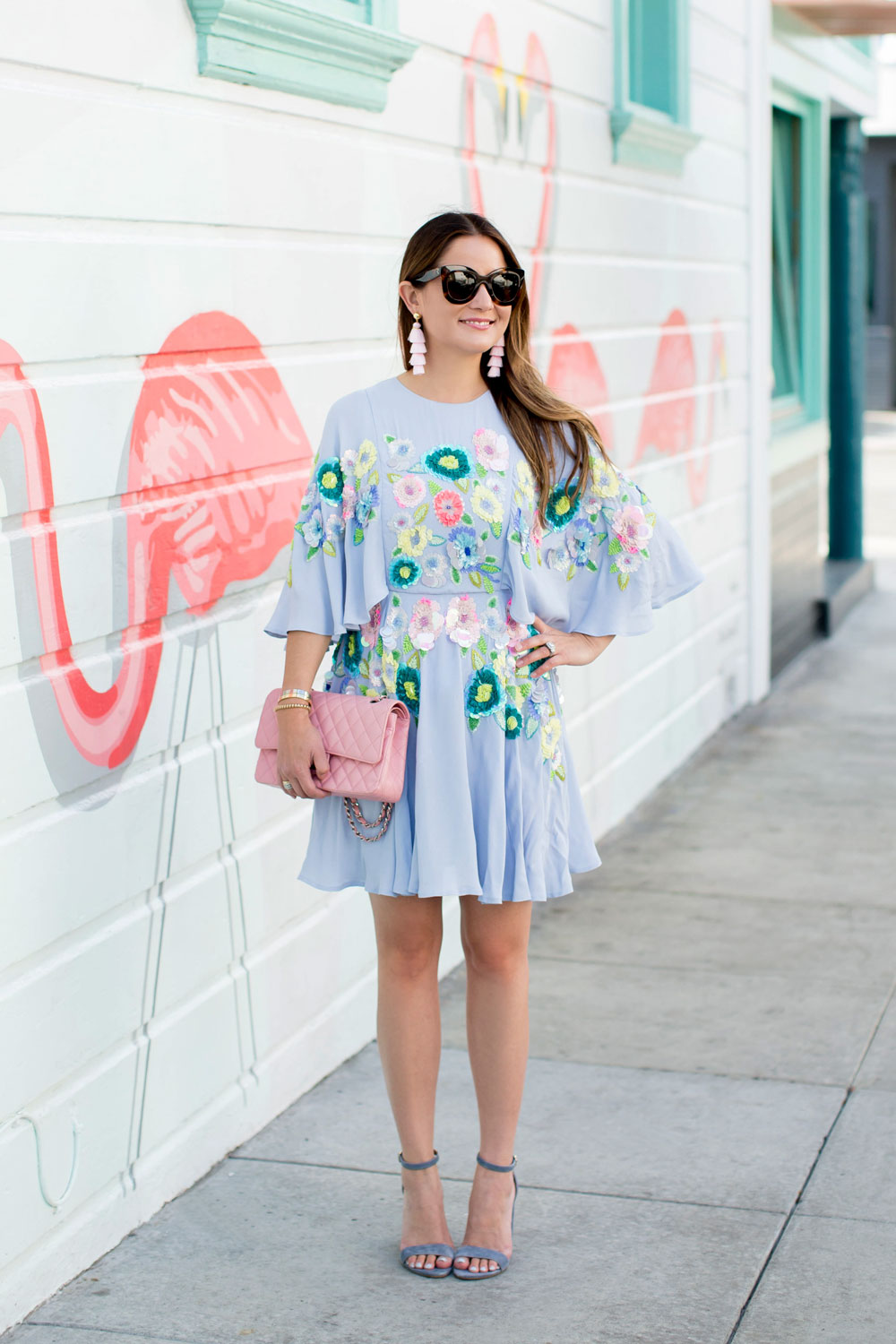 ASOS Salon Floral Embellished Dress