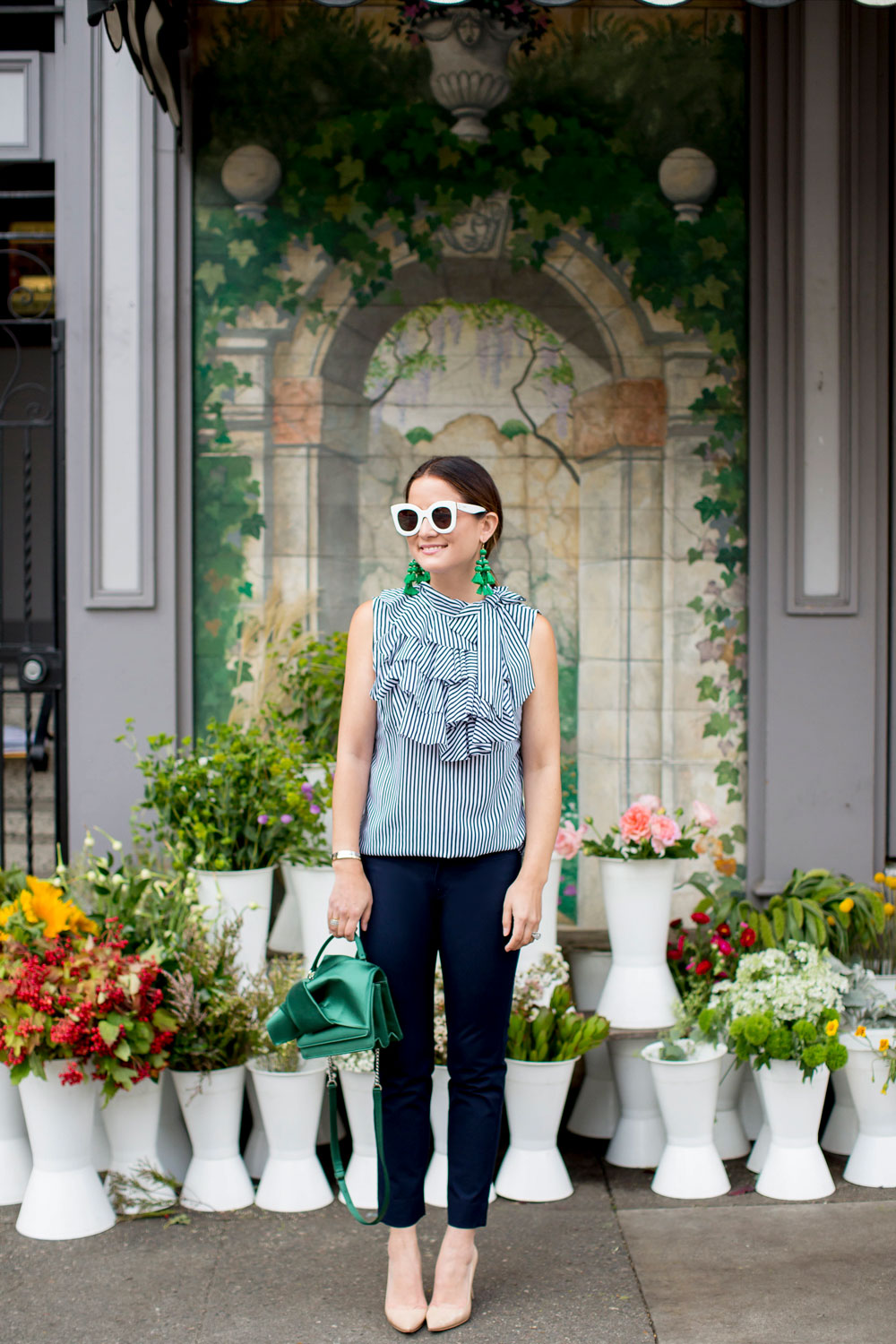 Banana Republic Stripe Ruffle Top