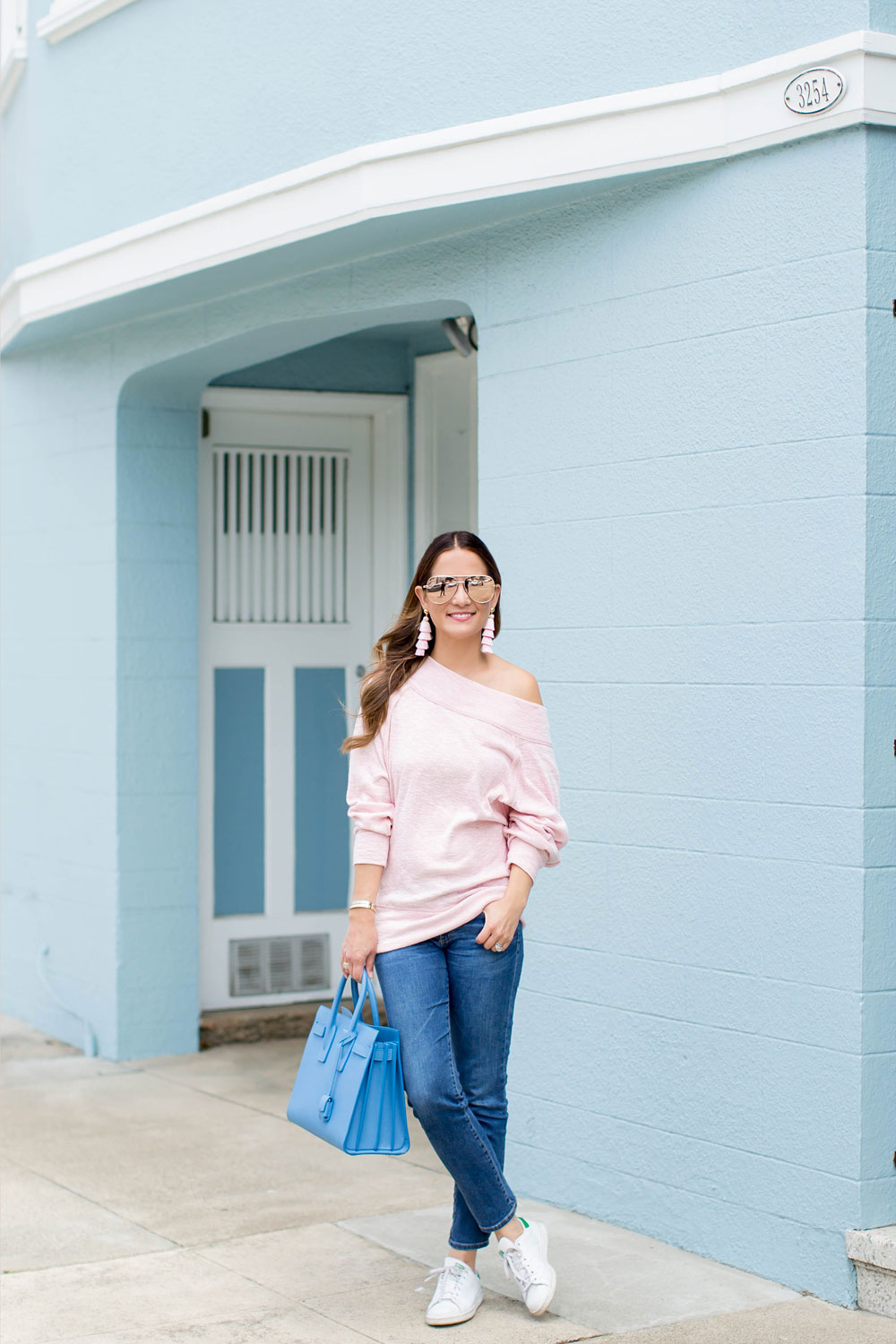 Blue Saint Laurent Sac de Jour Bag