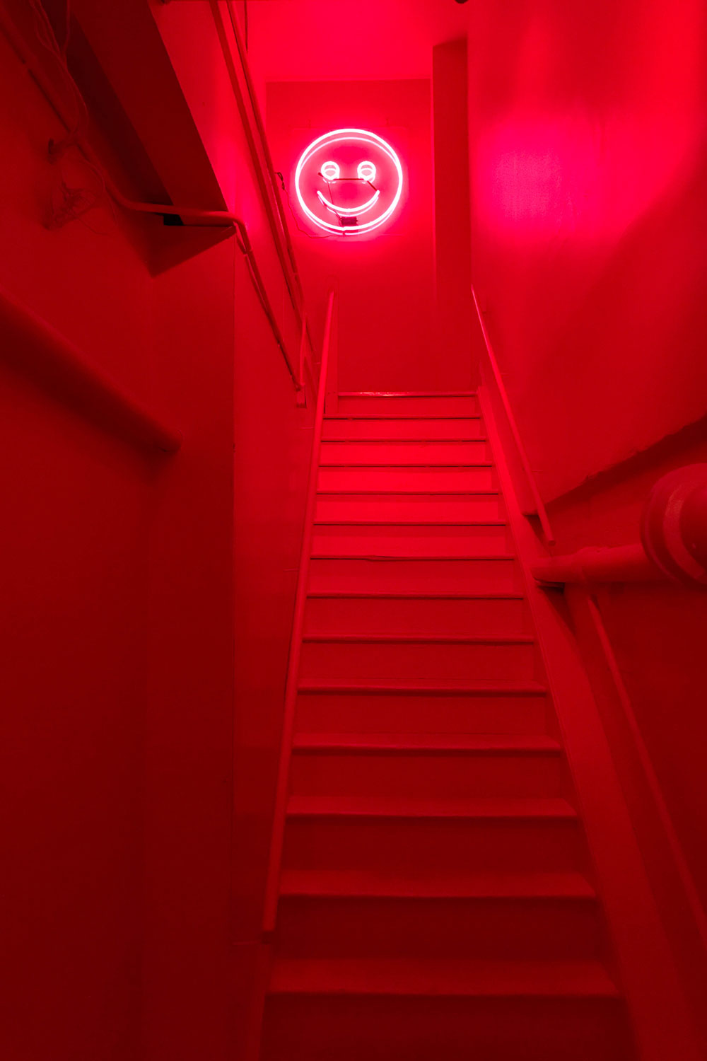 Color Factory Pink Smiley Face Staircase