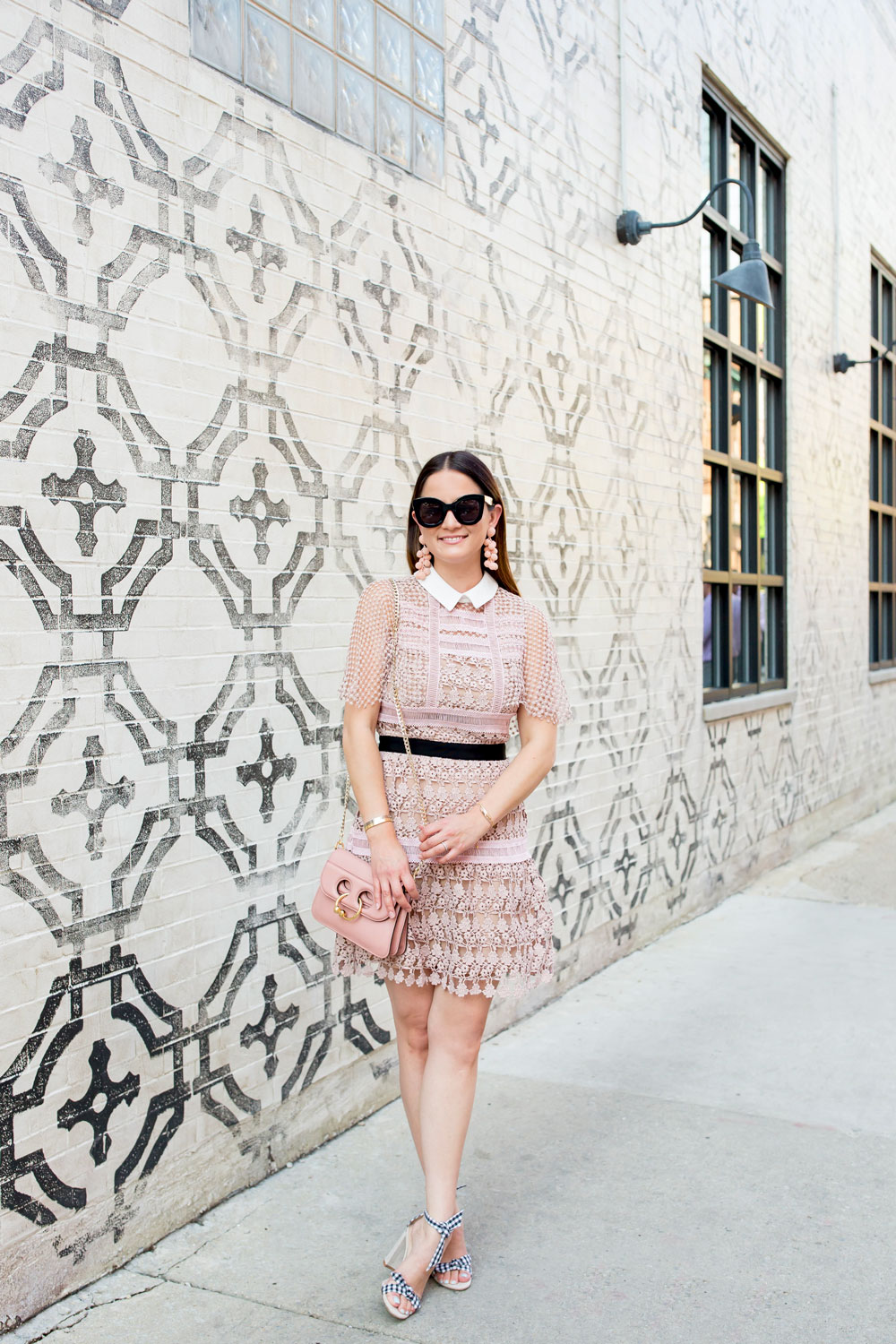 Self Portrait Pink Lace Mini Dress