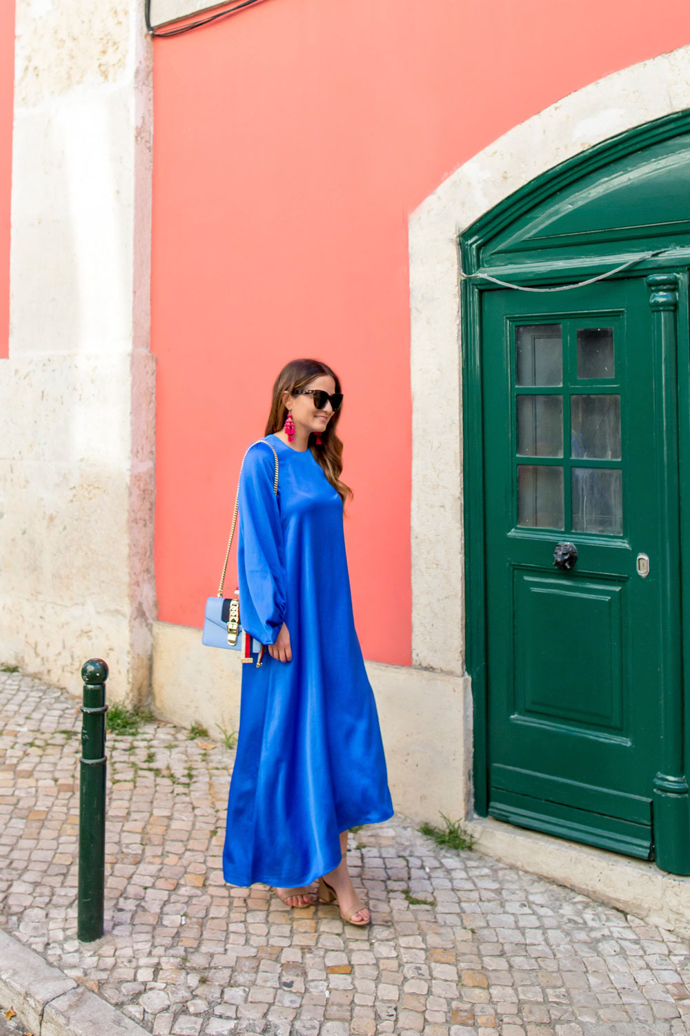 Tibi Blue Satin Dress