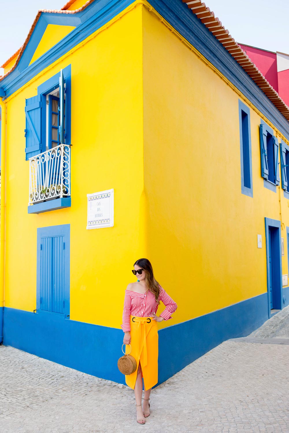 Aveiro Portugal Yellow Blue Building