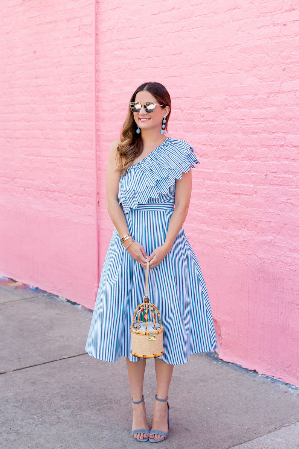 Blue Ruffle Scallop Dress