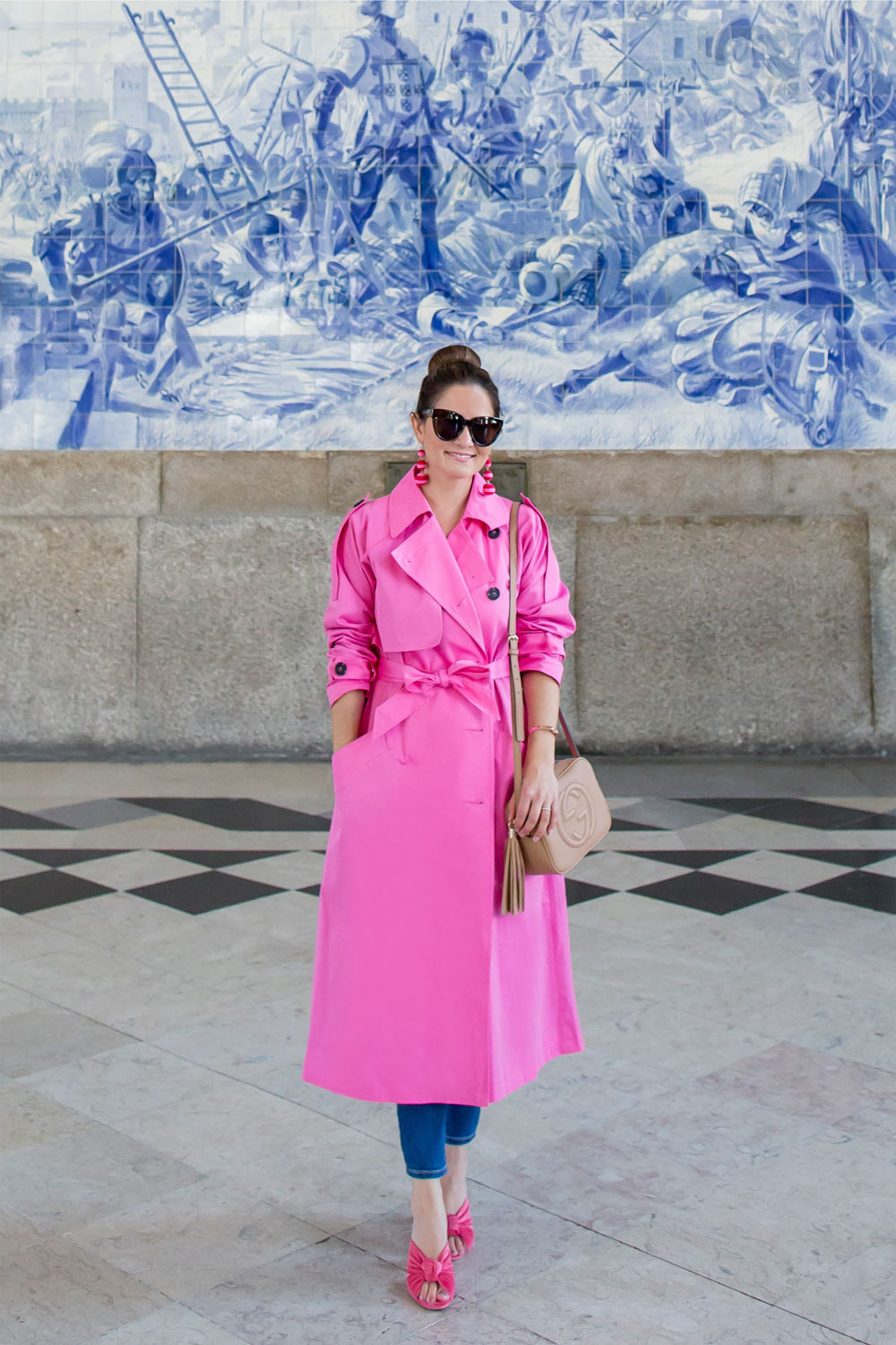 Bold Pink Trench Coat