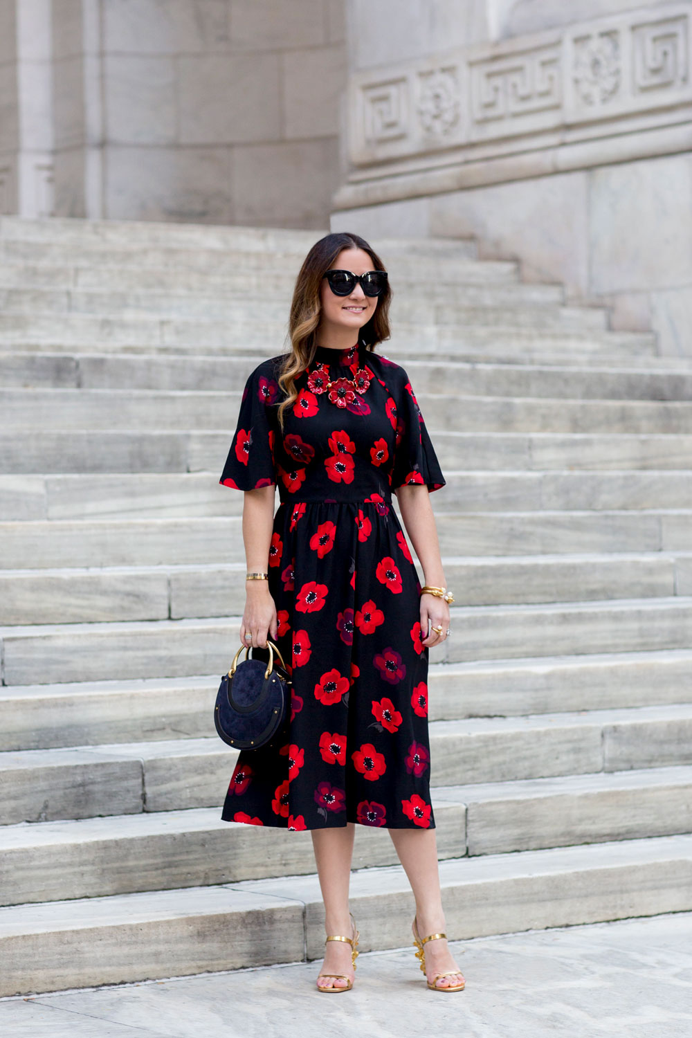 Kate Spade Red Floral Midi Dress