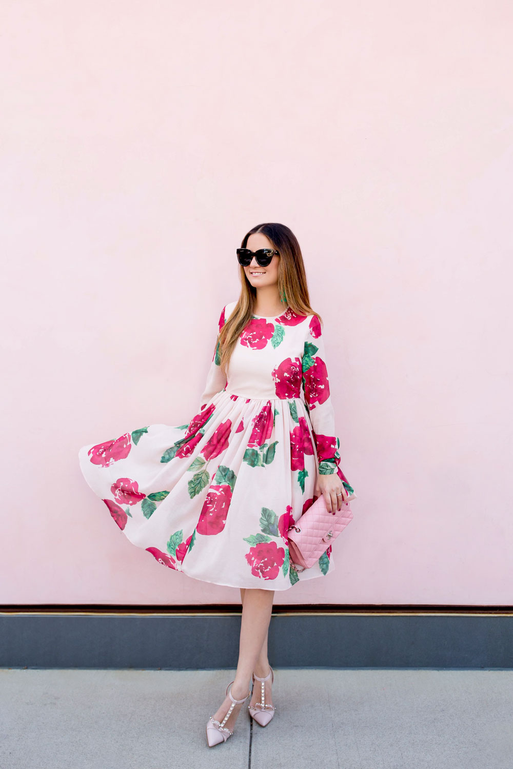 Rach Parcell Floral Print Dress
