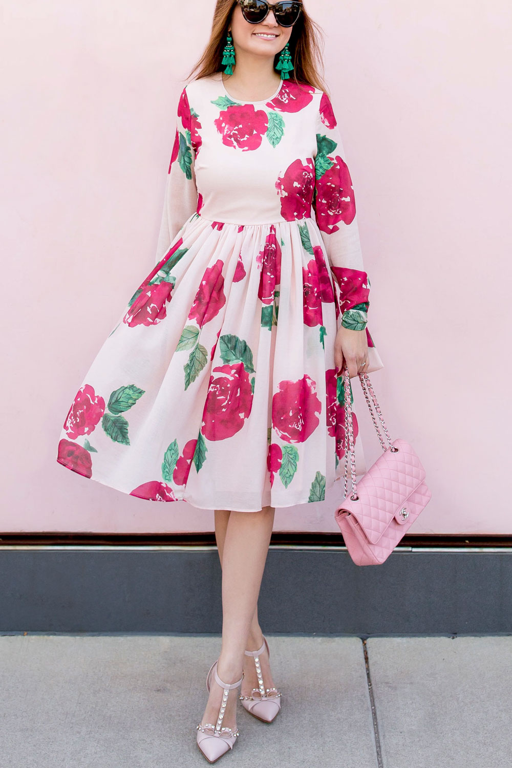 Rachel Parcell Rose Floral Print Dress