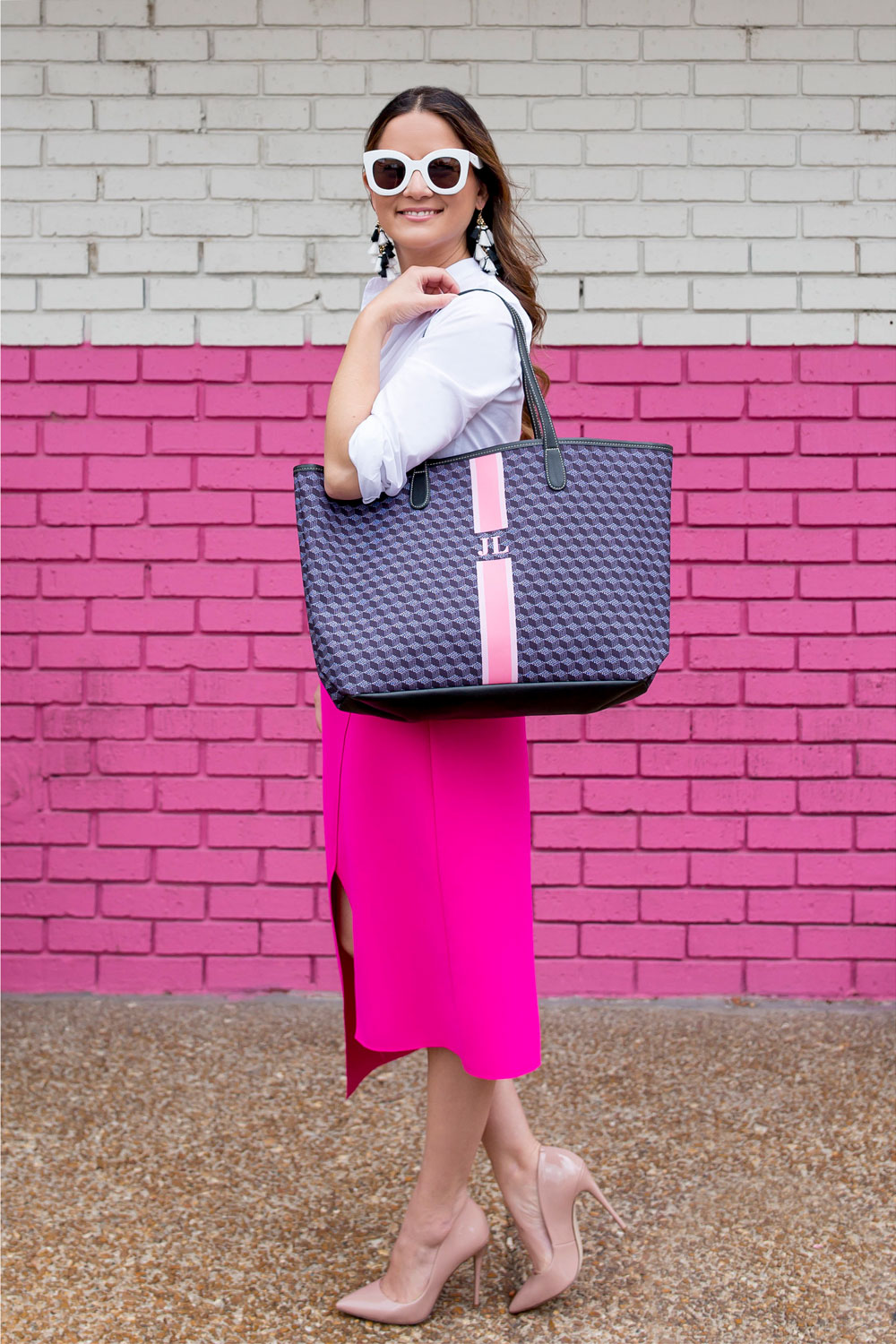 Barrington Gifts St Anne Tote Pink Monogram