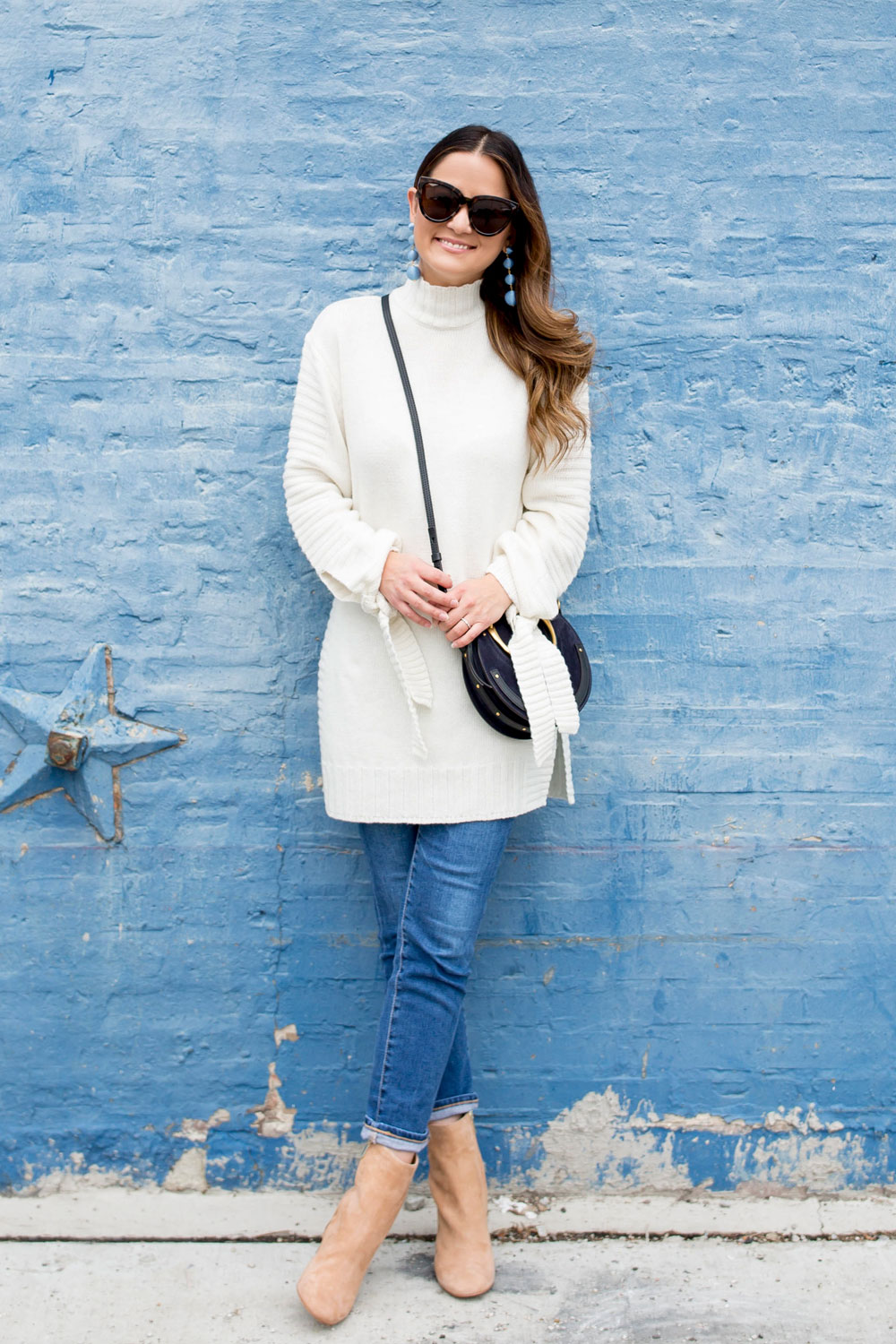 Ivory Turtleneck Sweater Tunic