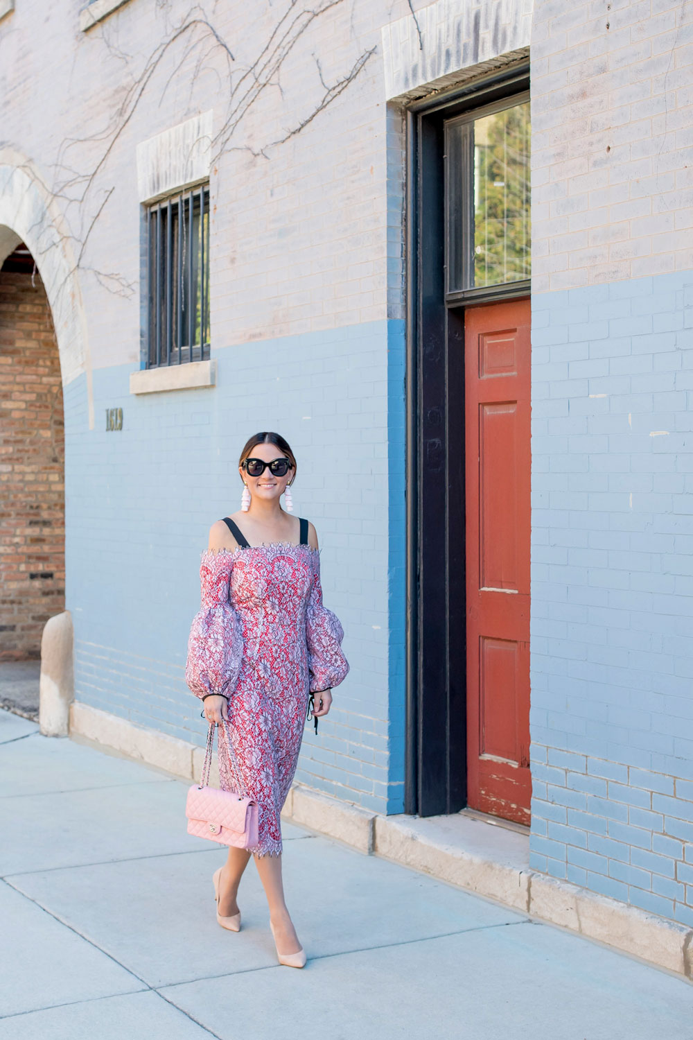 Jennifer Lake Pink Lace Dress