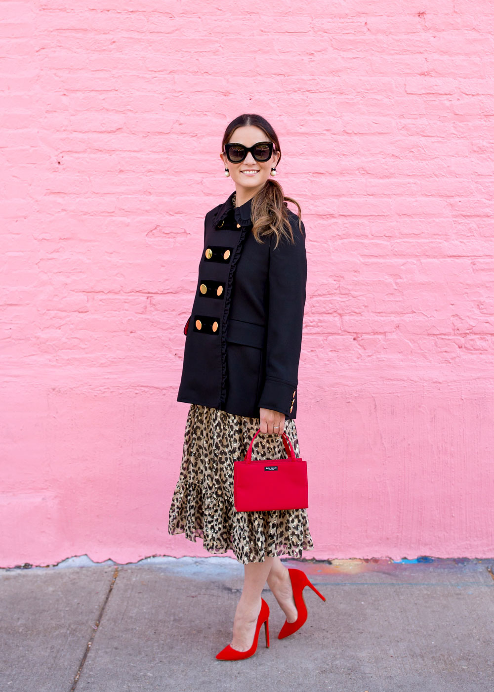 Kate Spade Leopard Dress Red Pumps