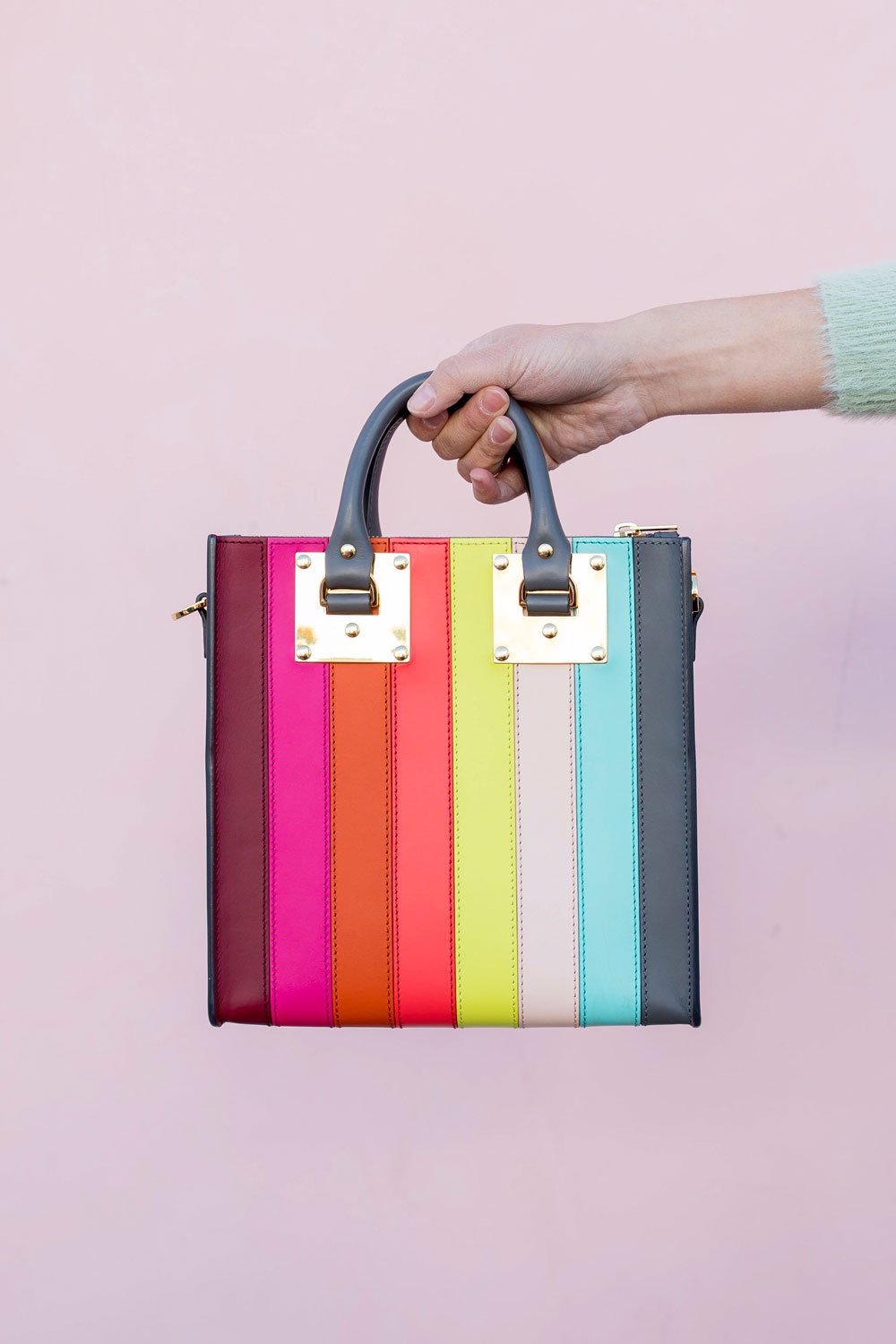 Sophie Hulme Rainbow Stripe Tote