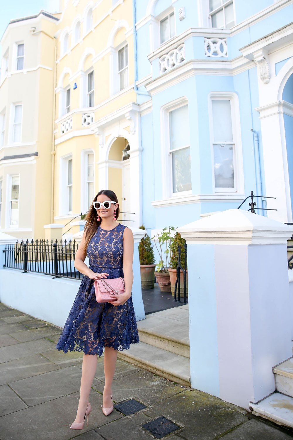 Donna Morgan Blue Lace Dress