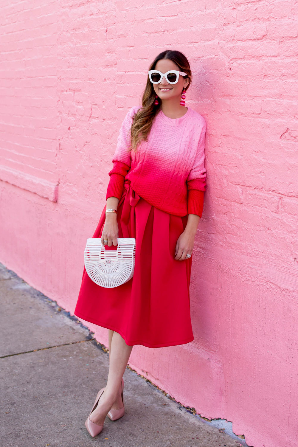 Jennifer Lake Red Pink Outfit