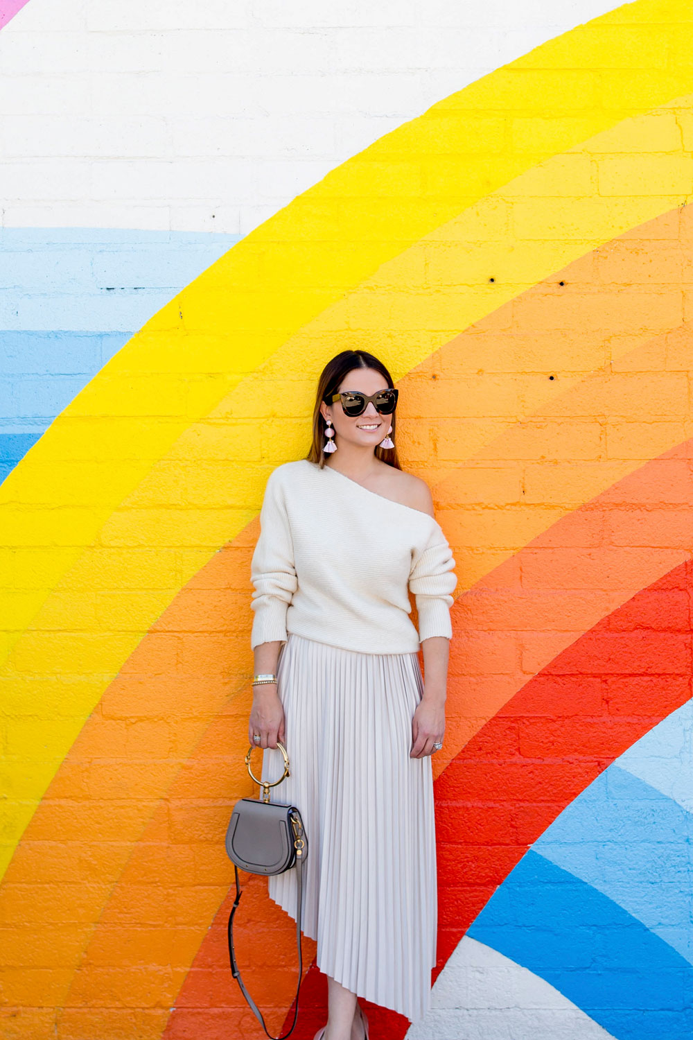 Nordstrom Beige Off Shoulder Sweater