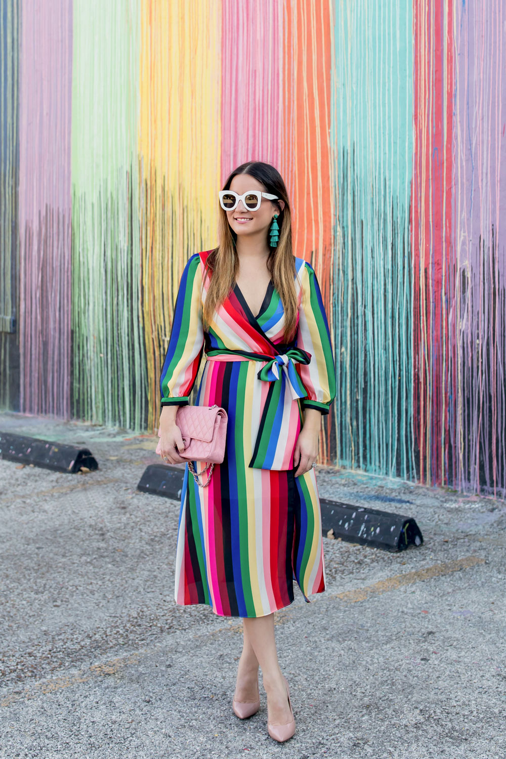 Alice and Olivia Rainbow Stripe Dress