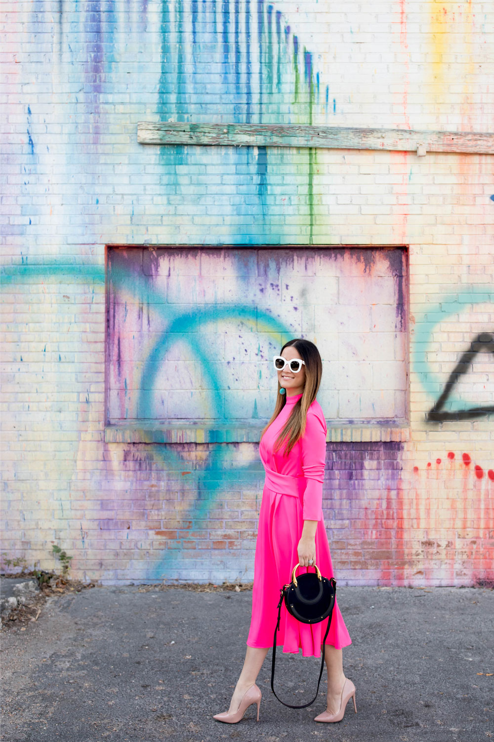 ASOS Bold Pink Midi Dress