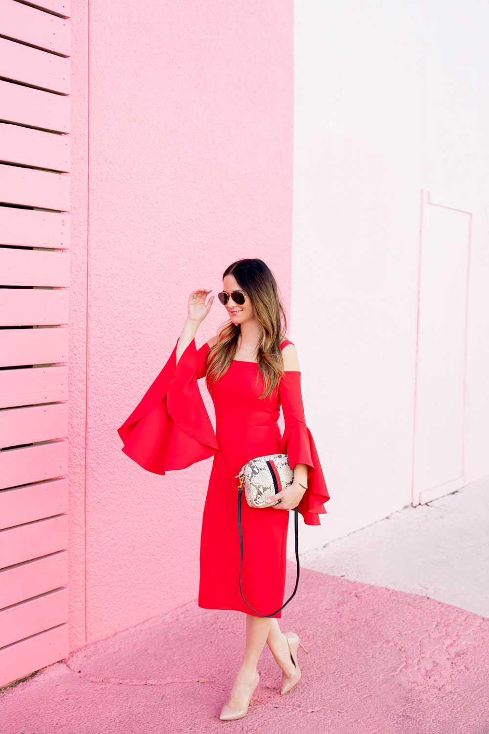 Nordstrom Red Bell Sleeve Dress