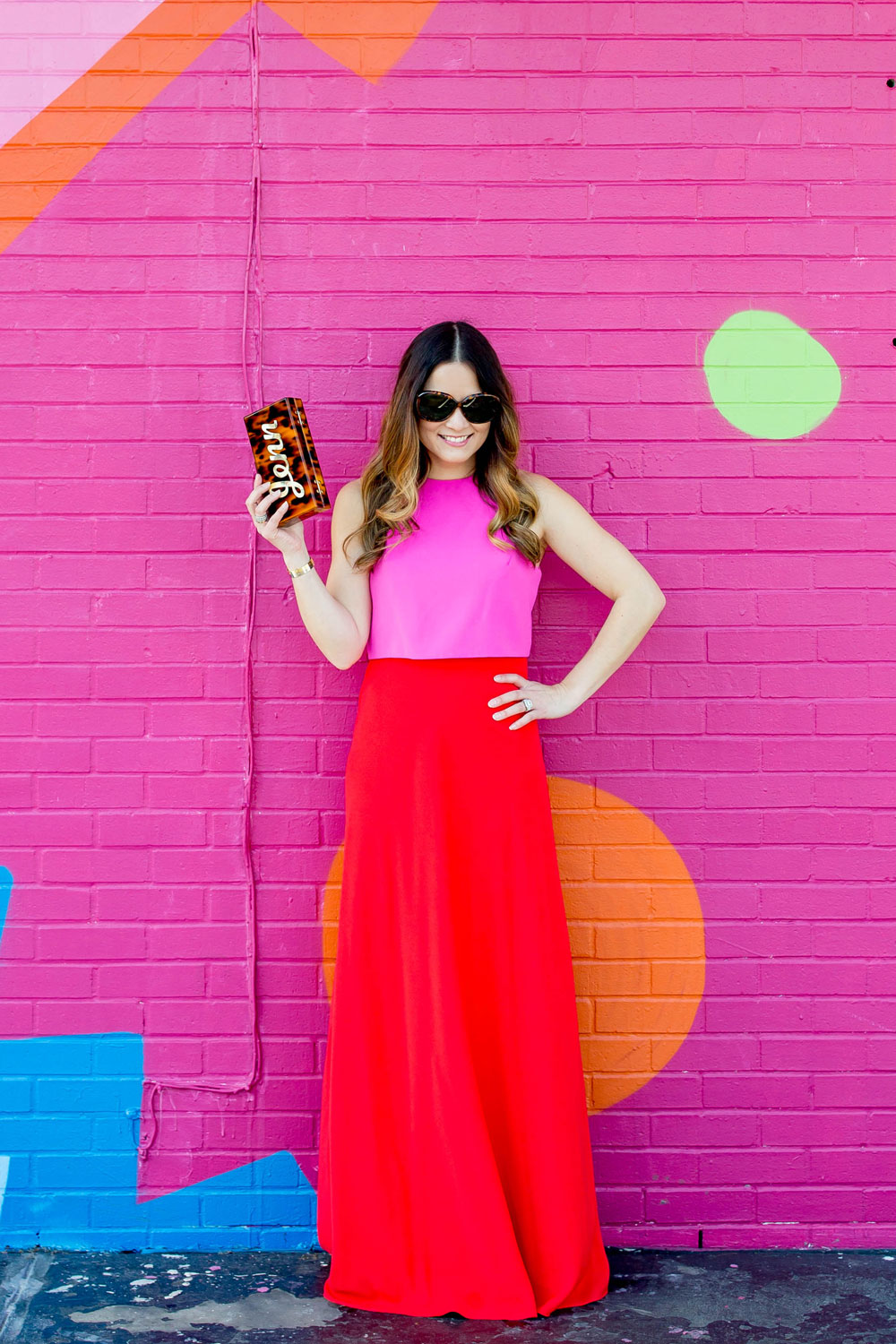 Red Pink Colorblock Dress