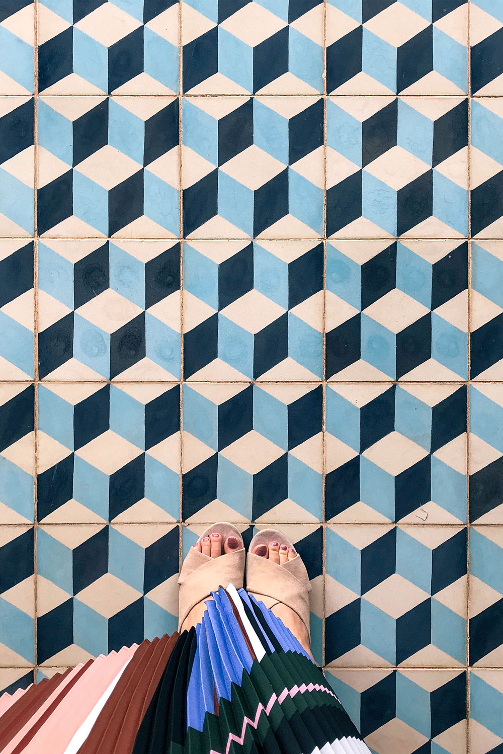 Blue Cubist Tiles