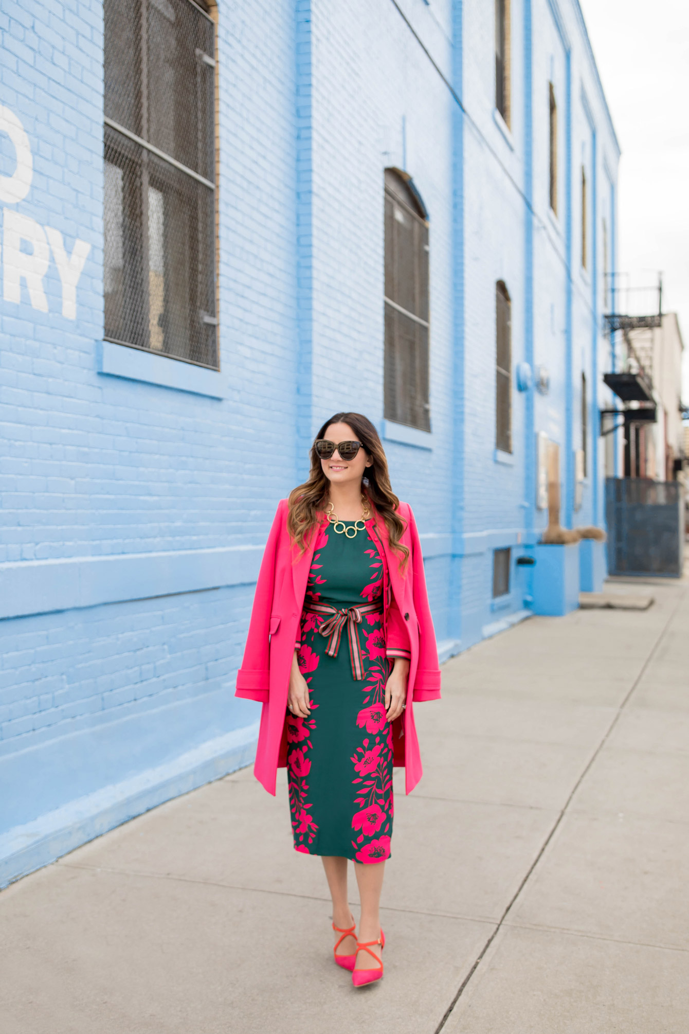 Bright Blue Building Bushwick Brooklyn New York