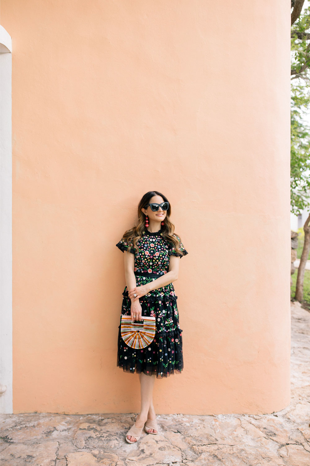 Needle Thread Black Floral Dress