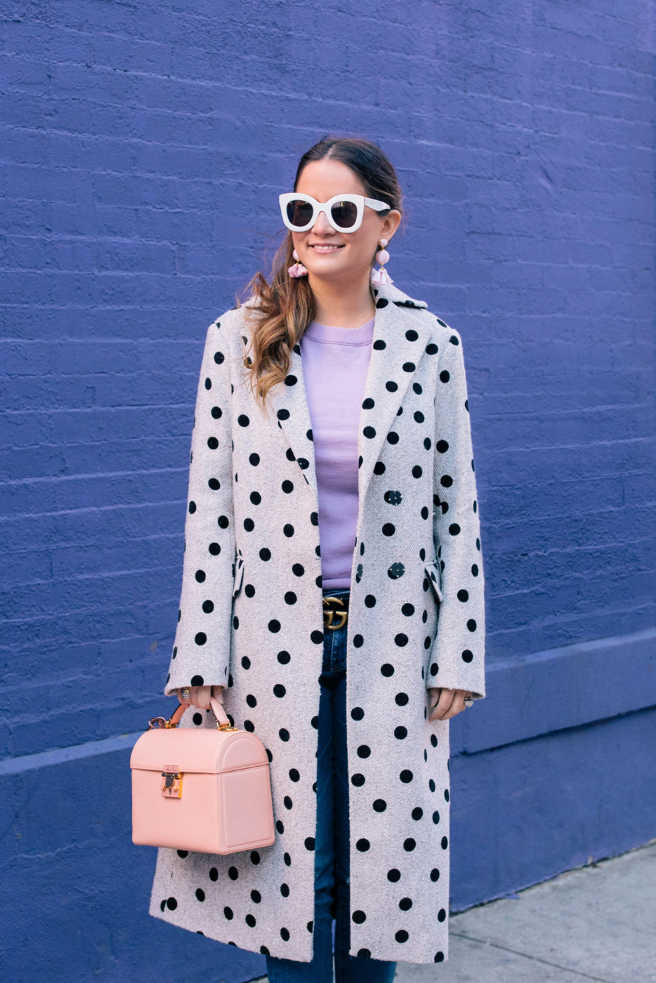 Styling a Polka Dot Coat with Pastels Style Charade