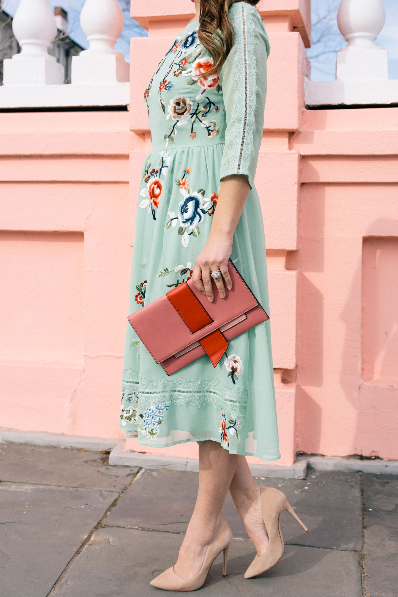 ASOS Green Floral Midi Dress