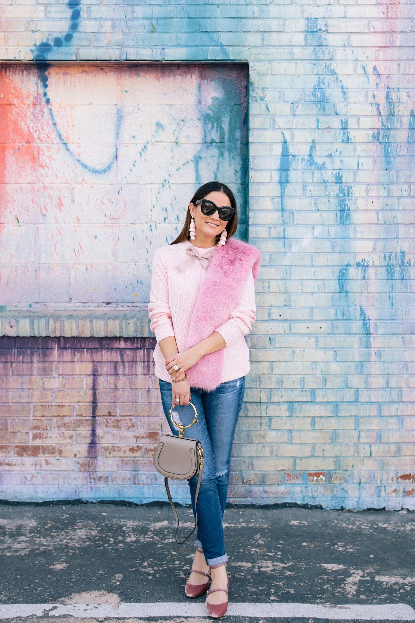 Bright Pink Faux Fur Stole