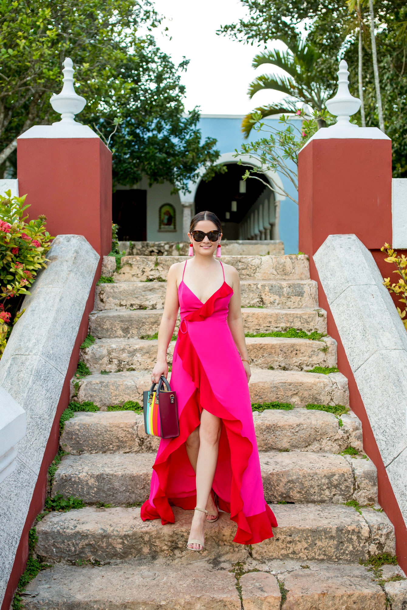 Fame and Partners Red Pink Calvin Dress