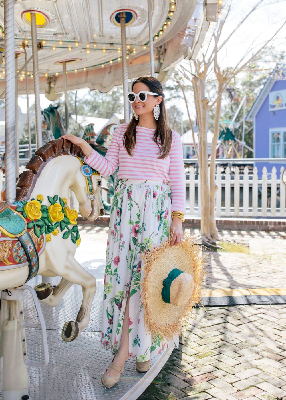 Floral Maxi Skirt MDS Stripes