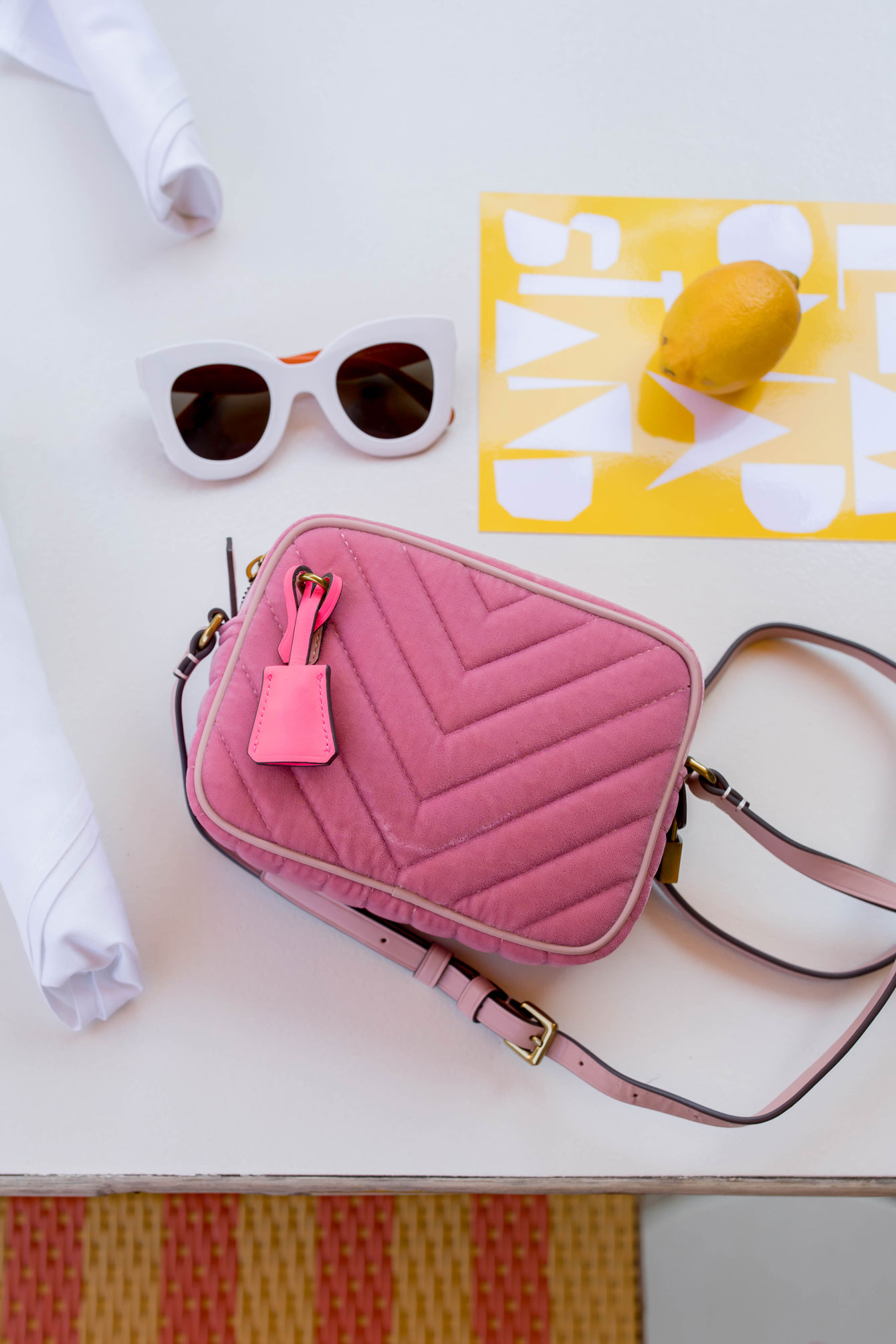 J Crew Pink Velvet Bag