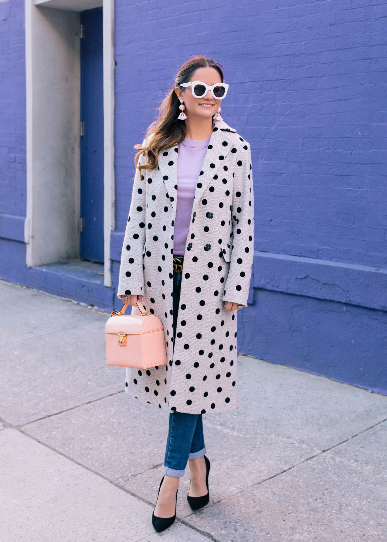 Styling a Polka Dot Coat with Pastels | Style Charade