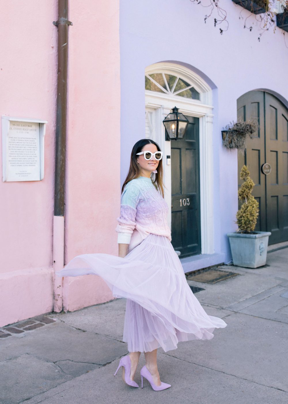 Jennifer Lake Pastel Outfit Rainbow Row Charleston