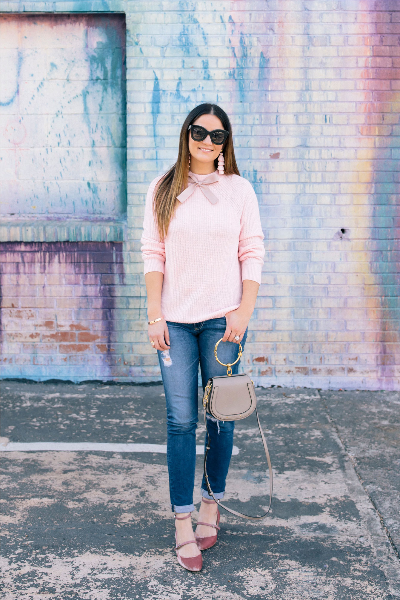 Pink Sweater Bow Detail